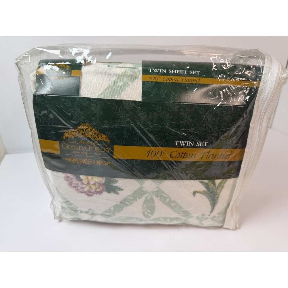 Glynda Turley Floral Glynda's Garden Twin Sheets 100% Cotton Flannel Made In Usa